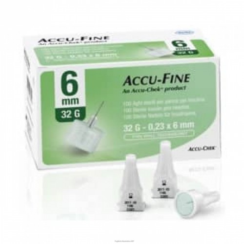 AGO PER PENNA DA INSULINA ACCU-FINE PEN NEEDLE ACCU-CHEK GAUGE 32 X 6MM 100 PEZZI - farmachicca