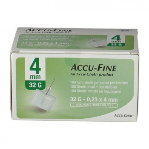 AGO PER PENNA DA INSULINA ACCU-FINE PEN NEEDLE GAUGE 32 4 MM 100 PEZZI - farmachicca