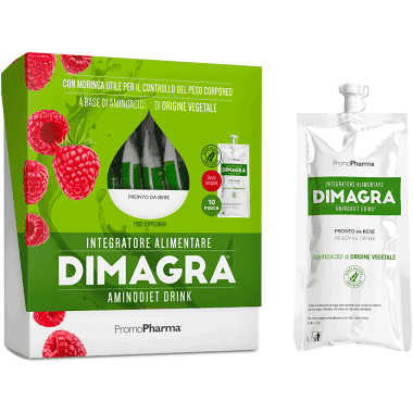 DIMAGRA AMINODIET DRINK LAMPONE 10 POUCH DA 80 G - farmachicca