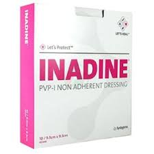 MEDICAZIONE NON ADERENTE ALLO IODIO-POVIDONE INADINE MISURA 9,5X9,5 10 PEZZI - farmachicca