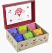 NEAVITA COFANETTO LEGNO BIO ROSSO A 6 SCOMPARTI COMPOSTO DA 30 BUSTINE TISANE ASSORTITE - farmachicca