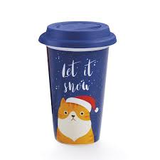 NEAVITA TAZZA THERMOS WINTER ANIMALS GATTO OTTO - farmachicca