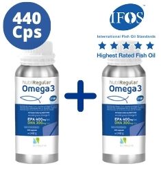 NUTRIREGULAR OMEGA 3 220 x 2 CAPSULE SOFTGEL BIPACK - farmachicca