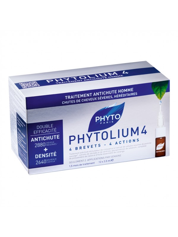 PHYTO PARIS PHYTOLIUM4 TRATTAMENTO ANTICADUTA CAPELLI UOMO 12 FIALE 3,5 ML - farmachicca