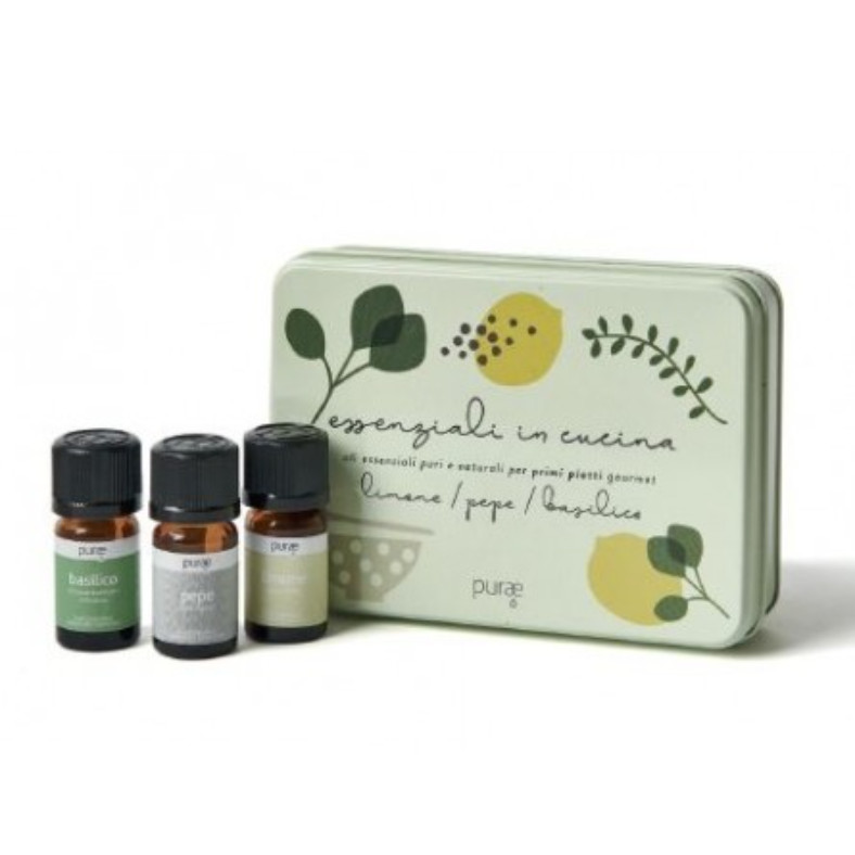 PURAE PURAE COFANETTO OLI ESSENZIALI IN CUCINA PRIMI PIATTI 3 PEZZI DA 5 ML - farmachicca