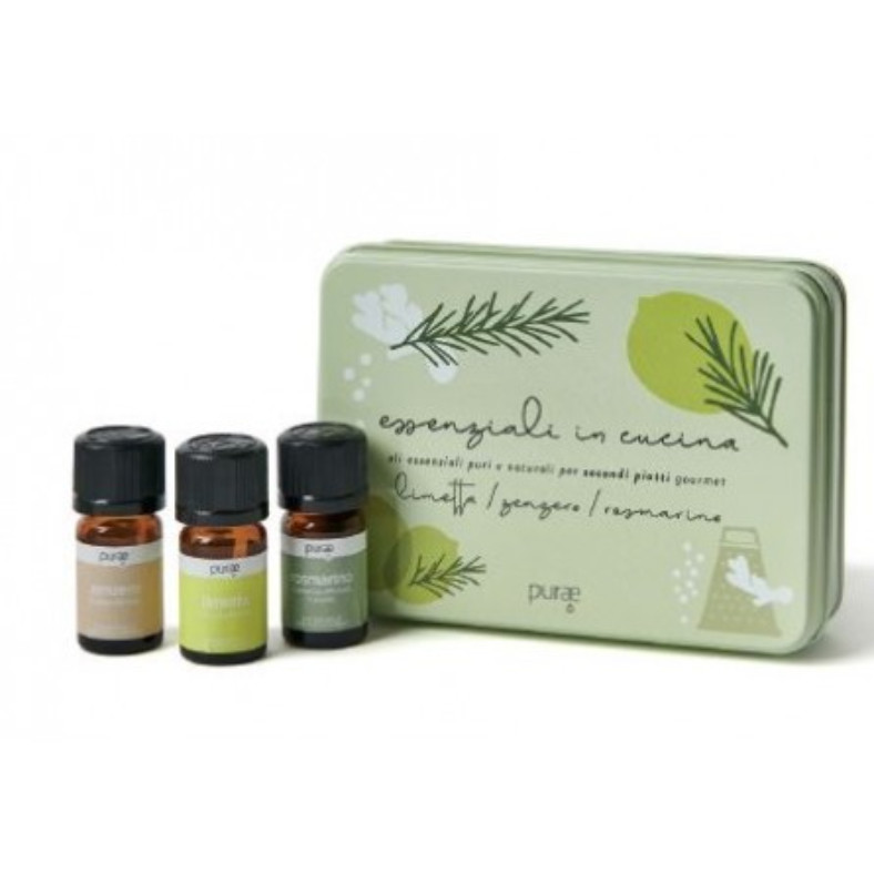PURAE PURAE COFANETTO OLI ESSENZIALI IN CUCINA SECONDI PIATTI 3 PEZZI DA 5 ML - farmachicca