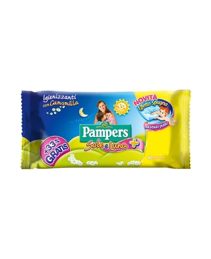 WIPES SALVIETTE PAMPERS SOLE & LUNA  60 PEZZI - farmachicca