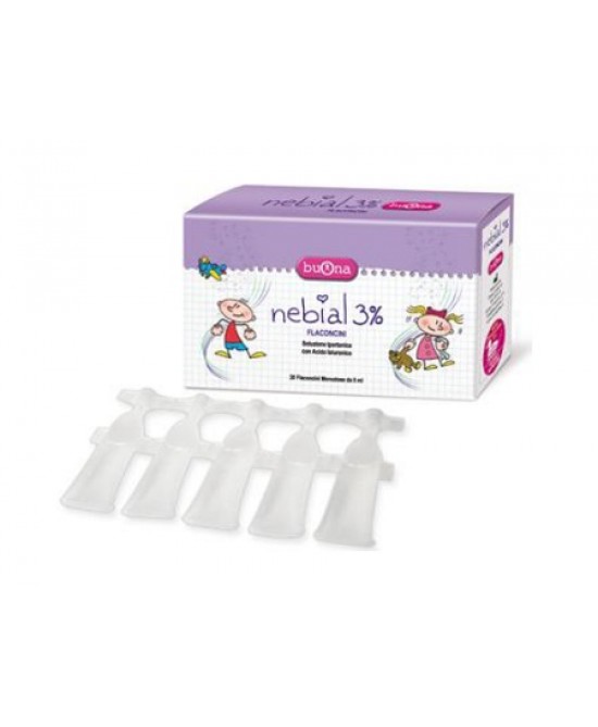 NEBIAL FLACONCINI SOLUZIONE SALINA IPERTONICA DI SODIO CLORURO AL 3% CON ACIDO IALURONICO 20X5 ML - farmachicca