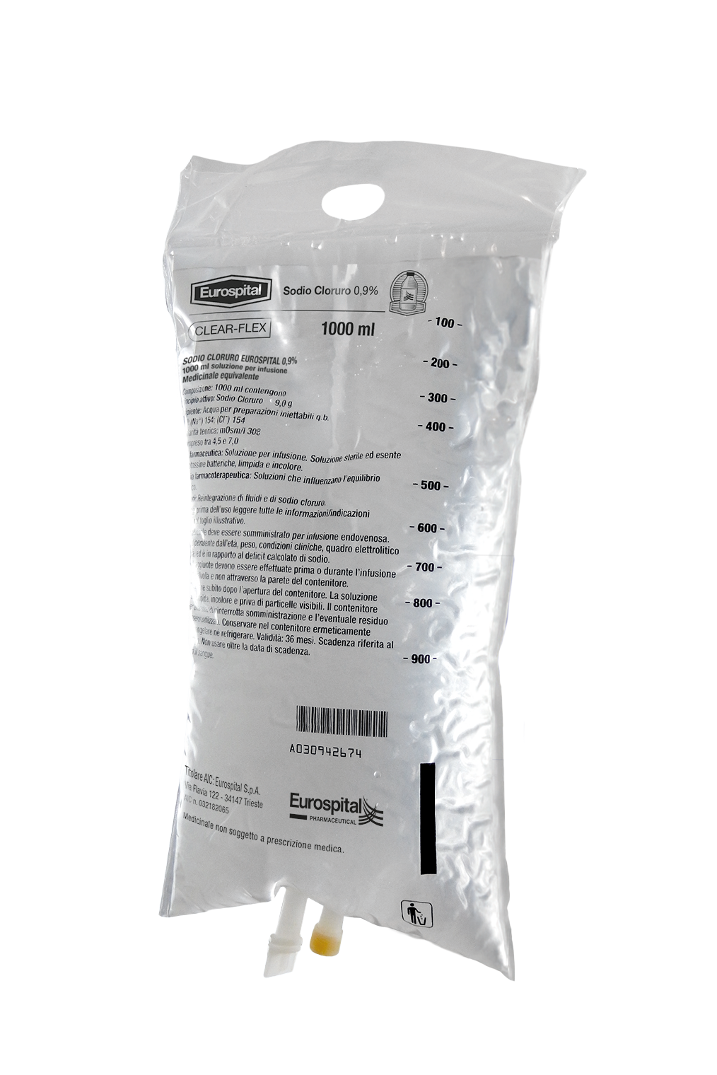 SODIO CLORURO EUROS*0,9%1000ML - farmachicca