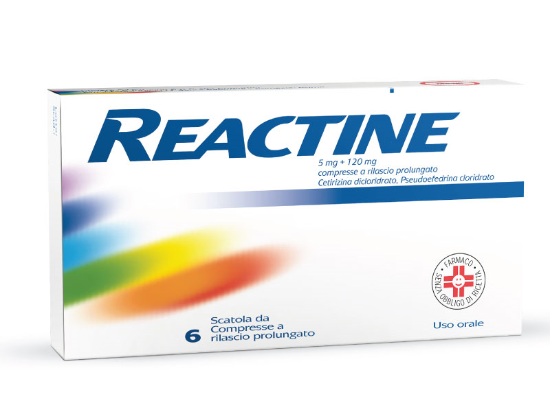 REACTINE*6CPR 5MG+120MG RP - farmachicca