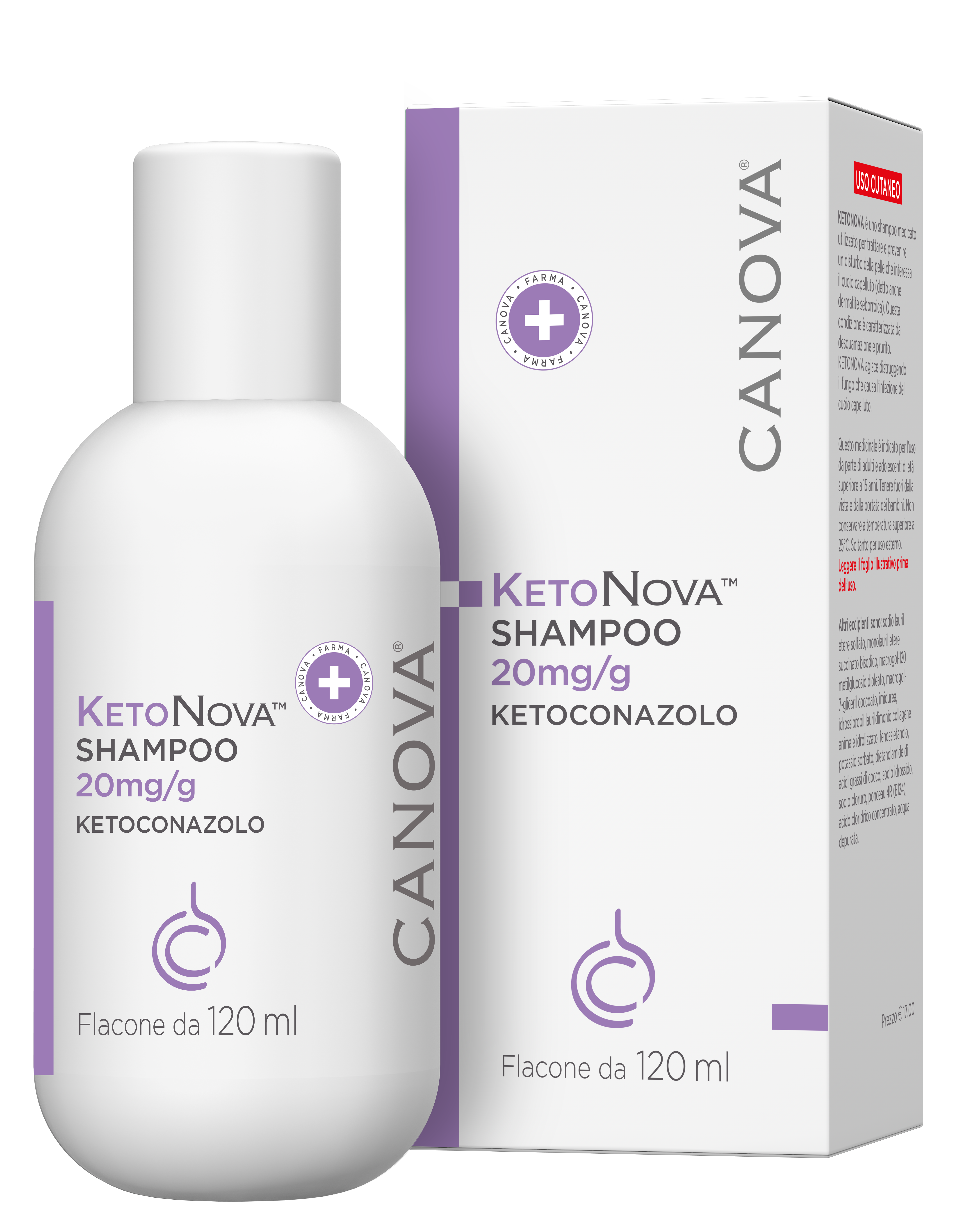 KETONOVA*SHAMPOO 120ML 20MG/G - farmachicca