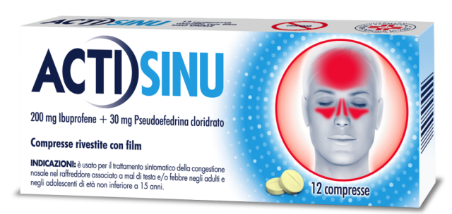 ACTISINU*12CPR 200MG+30MG - farmachicca