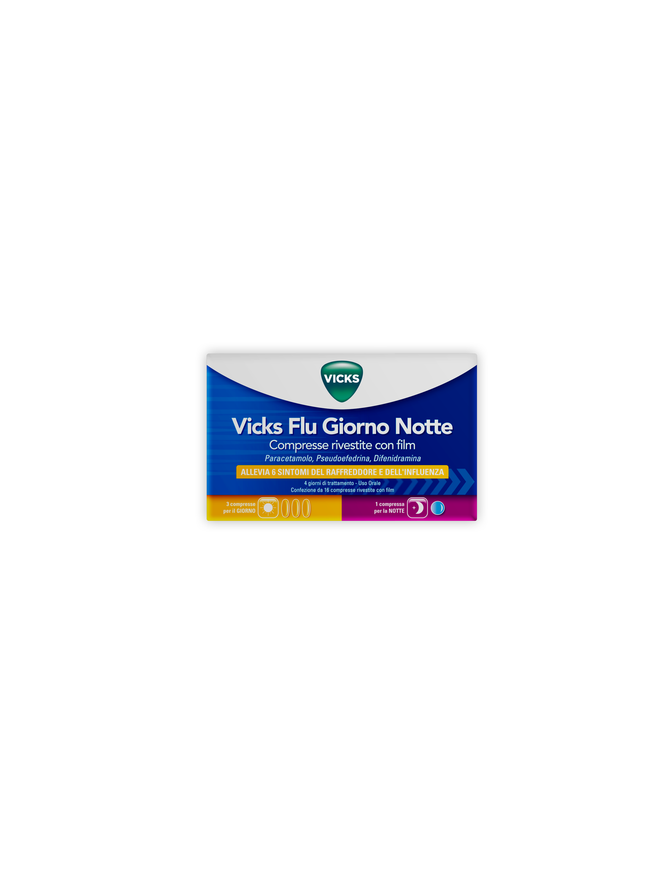 VICKS FLU GIORNO NOTTE*12+4CPR - farmachicca