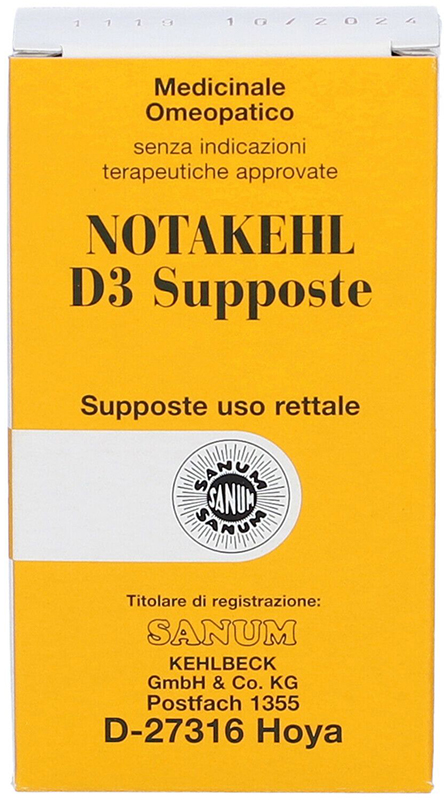NOTAKEHL D3 10 SUPPOSTE 2G SANUM - farmachicca