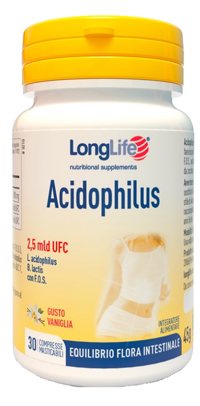 LONGLIFE ACIDOPHILUS 30 COMPRESSE MASTICABILI - farmachicca