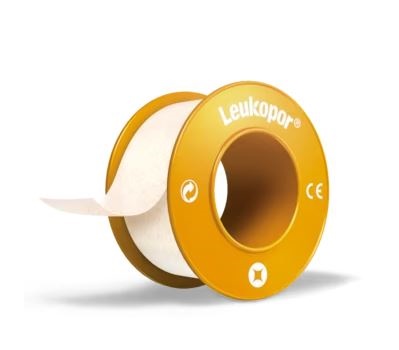 CEROTTO IN ROCCHETTO LEUKOPOR IPOALLERGENICO TESSUTO NON TESSUTO BIANCO 2,5X920 CM CON DISPENSER - farmachicca