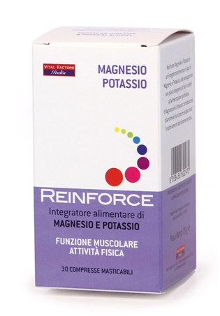 REINFORCE MAGNESIO + POTASSIO 30 COMPRESSE MASTICABILI - farmachicca