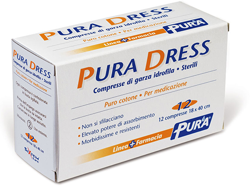 GARZA IDROFILA PURA DRESS 18X40CM 12 PEZZI - farmachicca