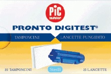 LANCETTE PUNGIDITO PIC DIGITEST GAUGE 28 25 PEZZI + 25 TAMPONCINI ASSORBENTI - farmachicca
