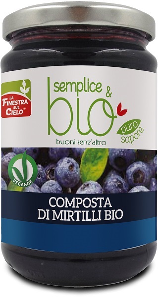 COMPOSTA DI MIRTILLI BIO CON POLPA DI MELA 320 G - farmachicca