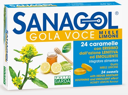 SANAGOL GOLA VOCE MIELE LIMONE 24 CARAMELLE - farmachicca