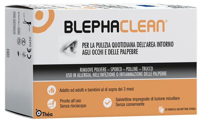BLEPHACLEAN GARZE OCULARI STERILI A BASE DI ACIDO IALURONICO 20 PEZZI - farmachicca