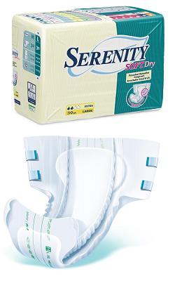 PANNOLONE PER INCONTINENZA SERENITY SOFTDRY FORMATO EXTRA TAGLIA MEDIUM 30 PEZZI - farmachicca