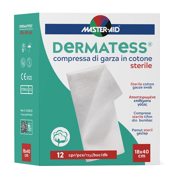 GARZA IDROFILA DERMATESS COT 18X40 12 PEZZI - farmachicca