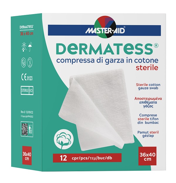 GARZA IDROFILA DERMATESS COT 36X40 12 PEZZI - farmachicca