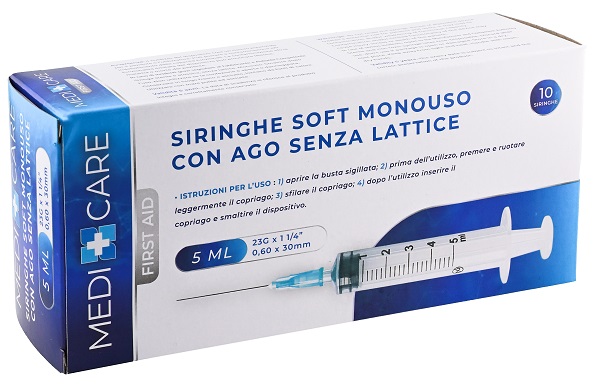 SIRINGA SOFT CAPACITA' 5ML AGO GAUGE 23 CONFEZIONE 10 PEZZI GAMMADIS - farmachicca