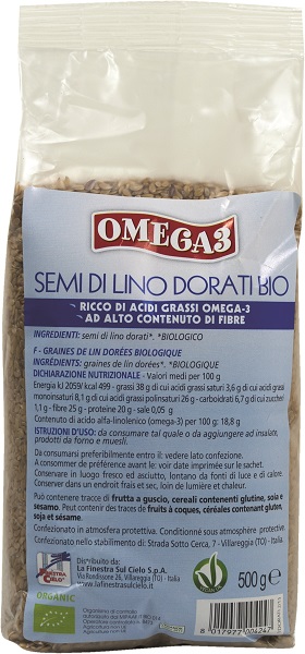 LA FINESTRA SUL CIELO SEMI DI LINO DORATI 500 G - farmachicca