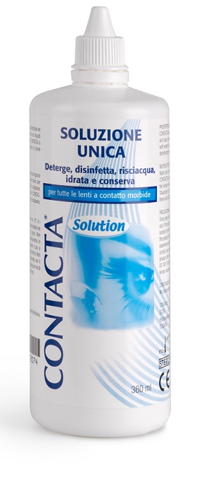 SOLUZIONE UNICA ISOTONICA PER LENTI A CONTATTO CONTACTA DA 360 ML - farmachicca