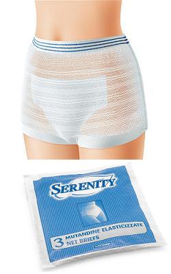 MUTANDINA ELASTICA RETTANGOLARE A RETE SERENITY L 3 PEZZI - farmachicca