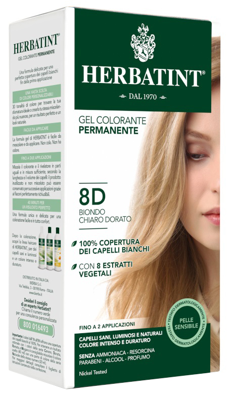 HERBATINT 8D BIONDO CHIARO DORATO 150 ML - farmachicca