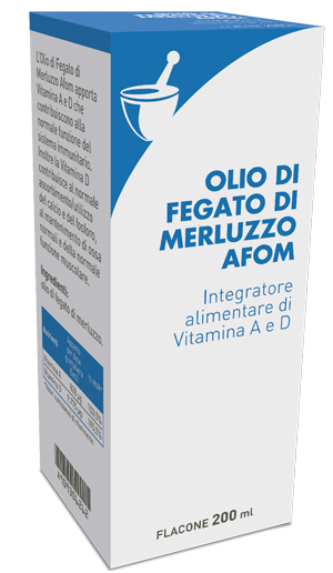 OLIO DI FEGATO DI MERLUZZO AFOM 200 ML - farmachicca