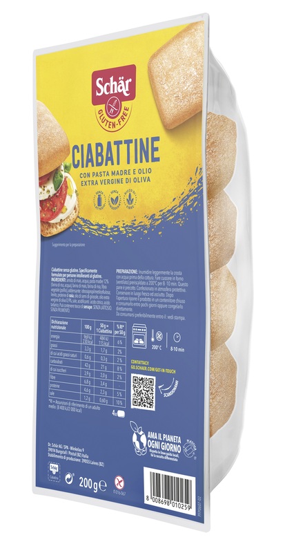SCHAR CIABATTINA PANE 200 G - farmachicca