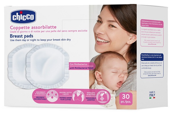CHICCO COPPETTA ASSORBILATTE ANTIBATTERICA 30 PEZZI - farmachicca