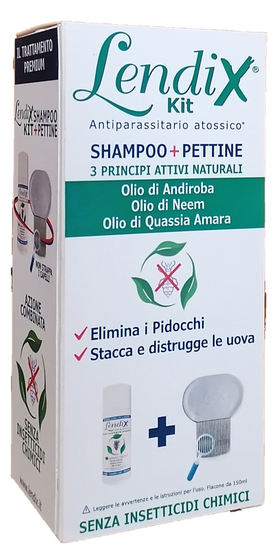 LENDIX KIT SHAMPOO 150ML + PETTINE ANTIPIDOCCHI - farmachicca
