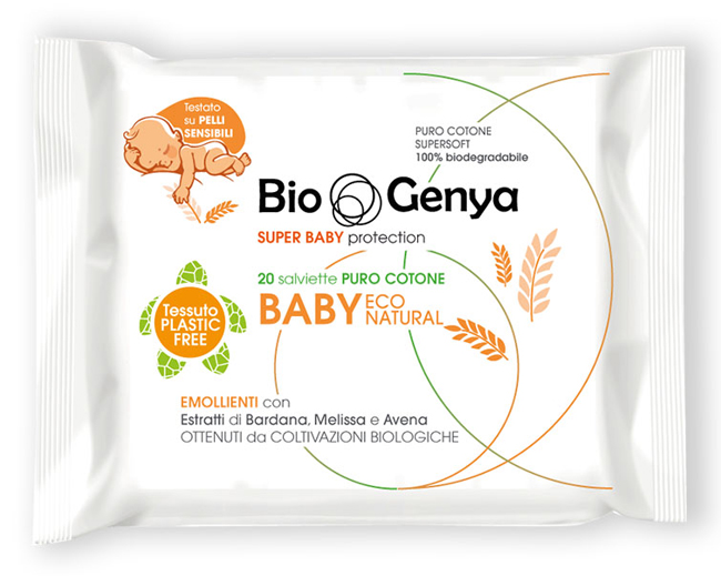 BIOGENYA ECO NATURAL SALVIETTINA BABY COTONE 20 PEZZI - farmachicca