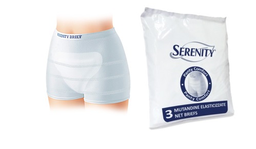 MUTANDINA A RETE PER INCONTINENZA SERENITY PANTY COMFORT M 3 PEZZI - farmachicca