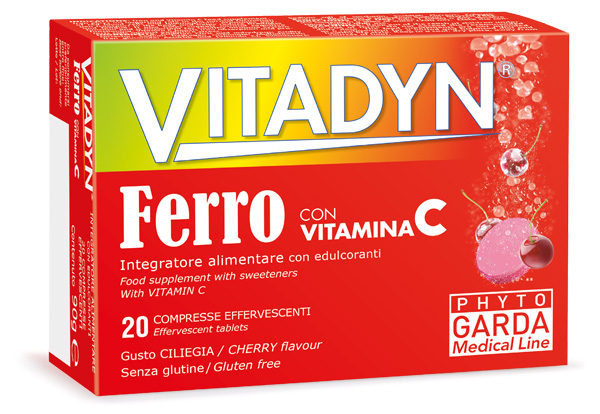 VITADYN FERRO + VITAMINA C 20 COMPRESSE EFFERVESCENTI - farmachicca