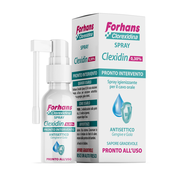 COLLUTORIO SPRAY CON CLOREXIDINA FORHANS CLEXIDIN 50ML - farmachicca