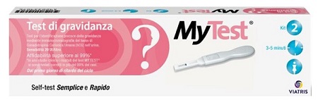 TEST DI GRAVIDANZA RAPIDO HCG MYTEST 2 PEZZI - farmachicca