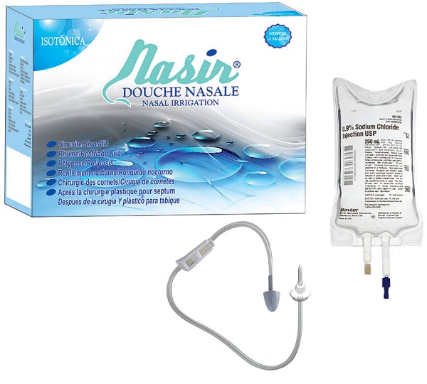 NASIR DOCCIA NASALE CON SOLUZIONE FISIOLOGICA ISOTONICA 6 SACCHE 500 ML + 1 BLISTER - farmachicca