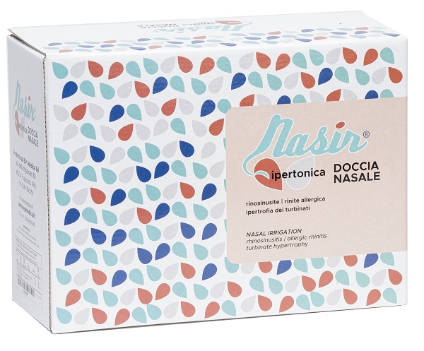 NASIR DOCCIA NASALE CON SOLUZIONE FISIOLOGICA IPERTONICA 8 SACCHE 250 ML + 1 BLISTER - farmachicca