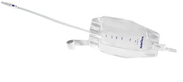 SACCA RACCOGLI URINA DA GAMBA PER INCONTINENZA 3 CAMERE COMFORT 500 ML A BASSO PROFILO IN PVC LATO RIVESTITO TNT CON TUBO DIRITTO 45 CM SENZA PUNTO DI PRELIEVO VARIABILE 8 PEZZI - farmachicca
