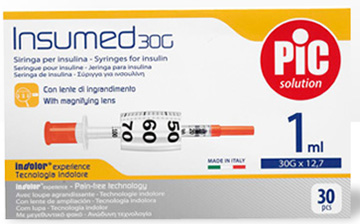SIRINGA PER INSULINA PIC 1 ML 100 UI AGO 28 GAUGE 1/2 - farmachicca