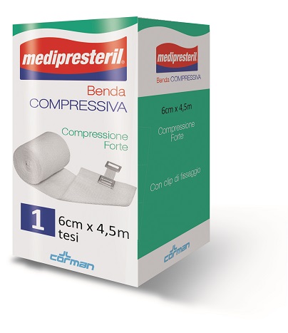 BENDA ELASTICA MEDIPRESTERIL COMPRESSIONE FORTE 6X450CM - farmachicca