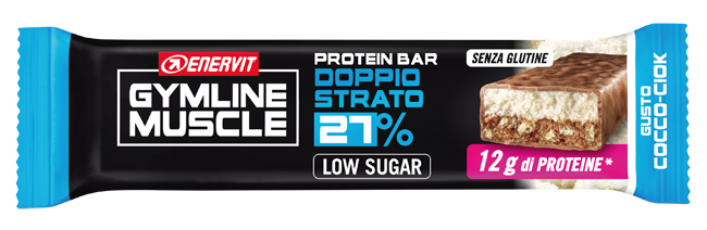 ENERVIT GYMLINE MUSCLE PROTEIN BAR 27% DOPPIO STRATO COCCO-CIOK 1 PEZZO - farmachicca