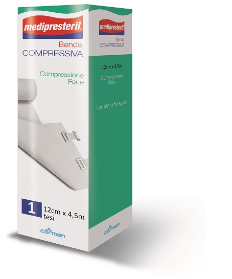 BENDA ELASTICA MEDIPRESTERIL COMPRESSIONE FORTE 12X450CM - farmachicca